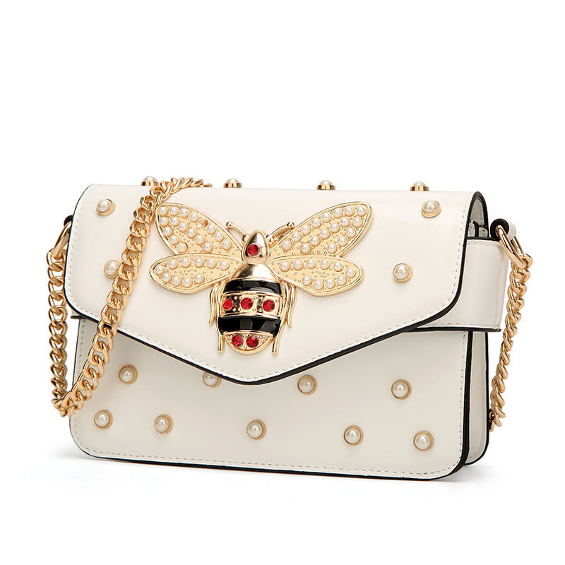 2026 New Pearl Bee bag European small bag sweet lady Tide women's bag