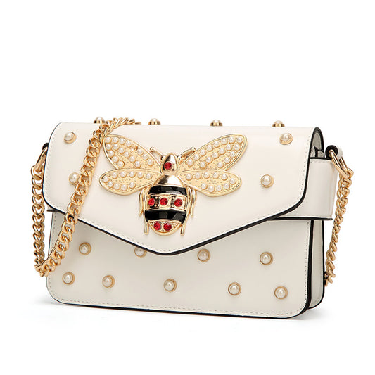 2026 New Pearl Bee bag European small bag sweet lady Tide women's bag
